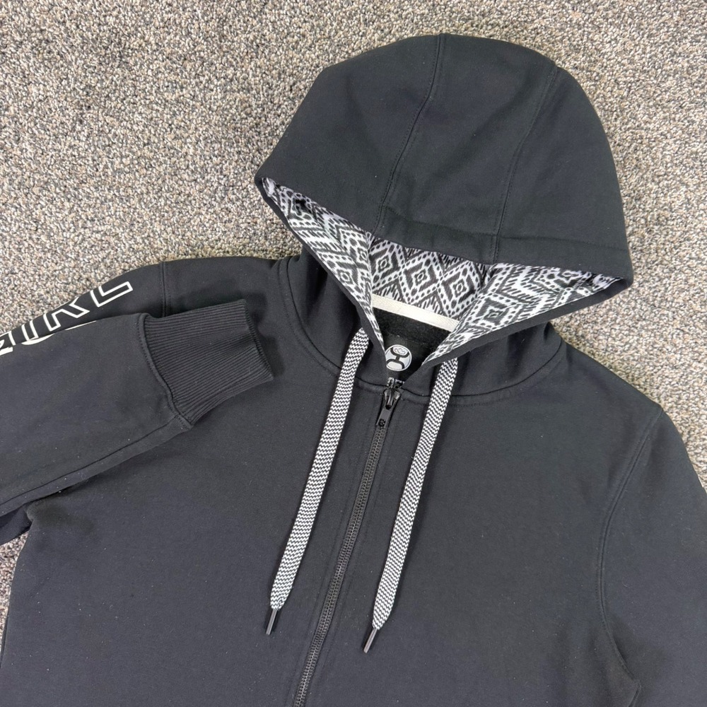 Hooey Rope Like A Girl Black Full Zip Hoodie Diamond Graphic Women Small Outdoor